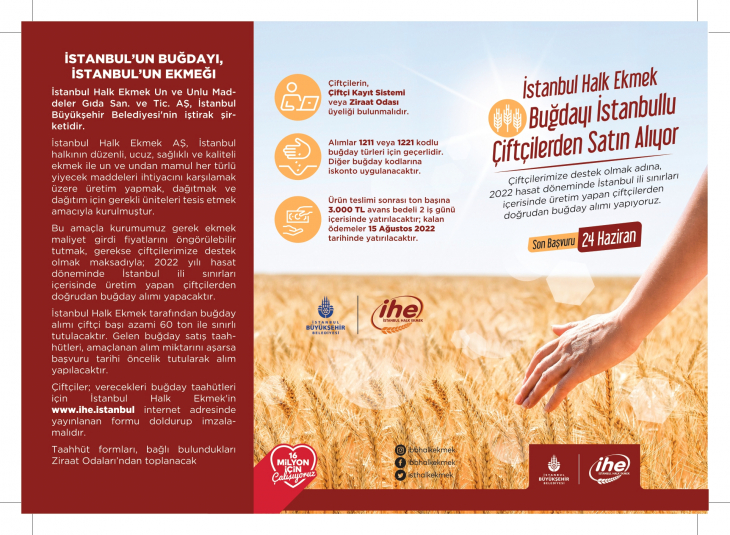 Halk Ekmek'ten çiftçiye tam destek